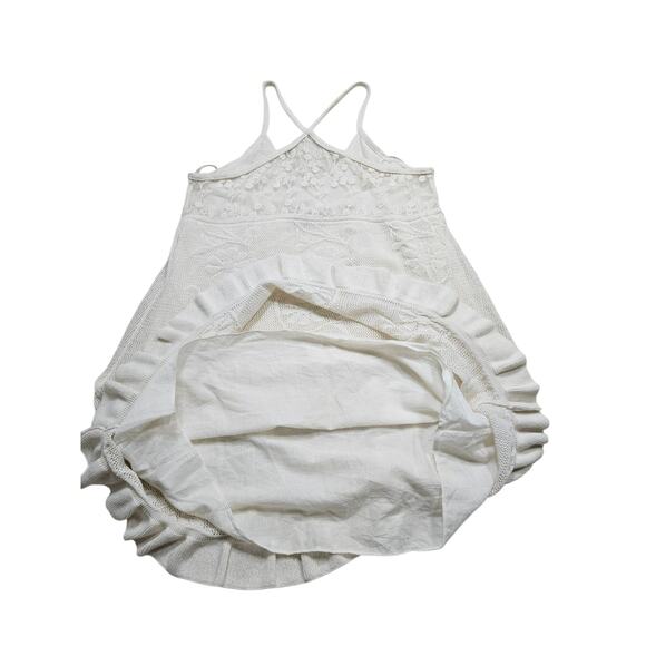 Zara Women's Ivory Boho Knit Embroidered Sleeveless Mini Dress Size S - Picture 3 of 11